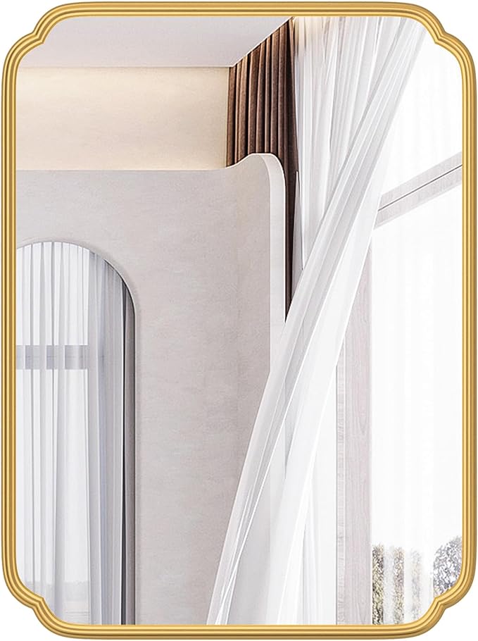 28"x36" Gold Bathroom Mirror - Image 9