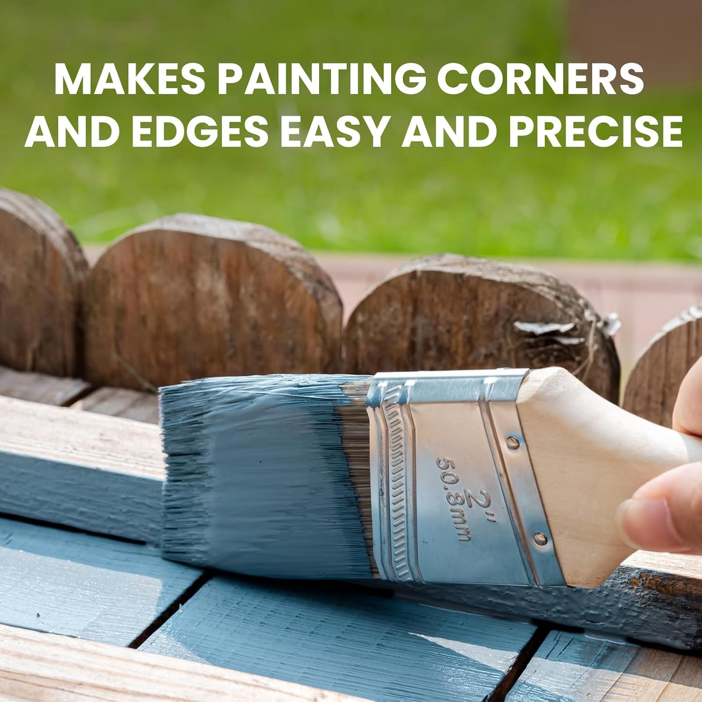 Mister Rui 2 Inch Angled Synthetic Paint Brushes, 3 Pack Trim | For latex, oil paints & stains. for interior/exterior home improvement. Designed for precise cut-in on edges, corners & trim