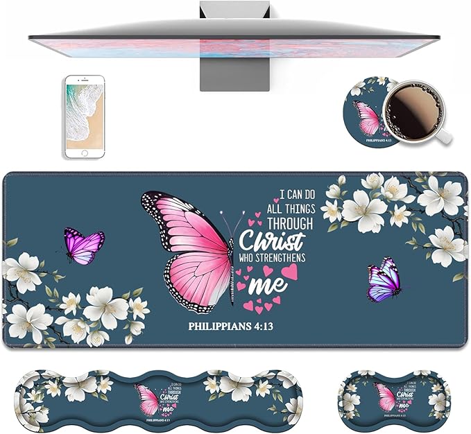 Ergonomic Keyboard Wrist Rest & Mouse Pad Wrist Rest Set, Large XXL Gaming Desk by Unknown