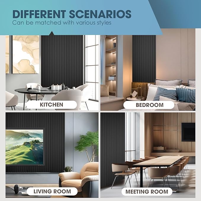 OUZUGIE WPC Acoustic Slat Wall Paneling, Living Room, TV Background, Study Room - Image 7