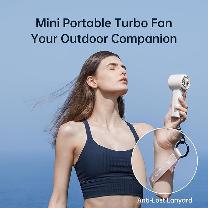 JISULIFE Portable Handheld Fan, Speed Adjustable Turbo Mini and 3600mAh Battery - Image 6