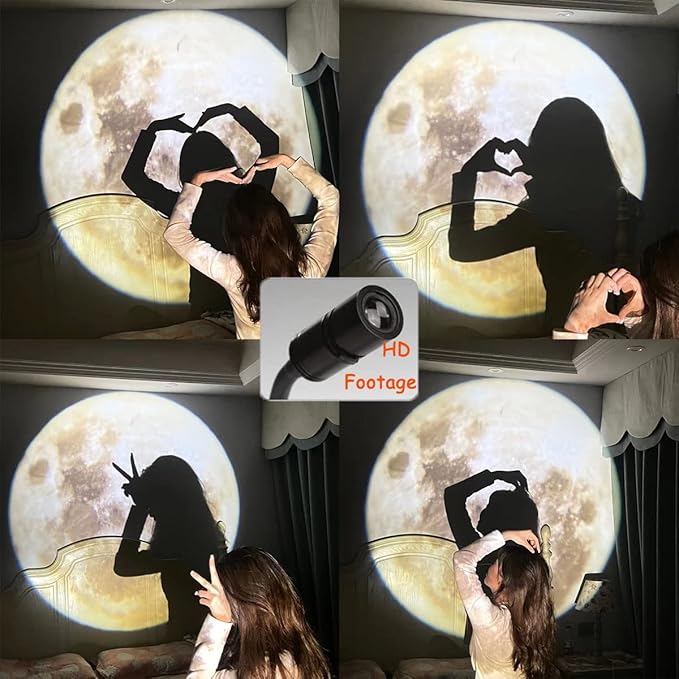 BODLYL Moon Projector Night Light, USB Powered 360 Degree Moon Lamp Romantic - Image 2