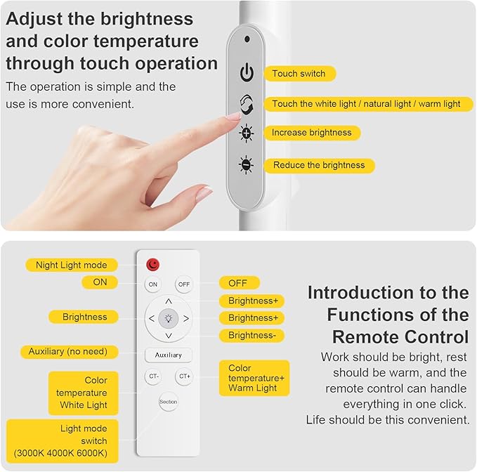 Bright LED Eye-Protecting Reading Floor Lamps - Image 5