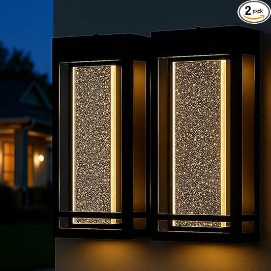Myhaptim Dusk to Dawn Sensor Porch Lights, Crystal Bubble Exterior Lighting by Myhaptim