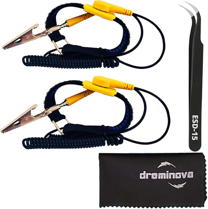 Safe ESD Anti Static Wrist Strap Band Long Earthing Wristband Grounding Bracelet by DREMINOVA
