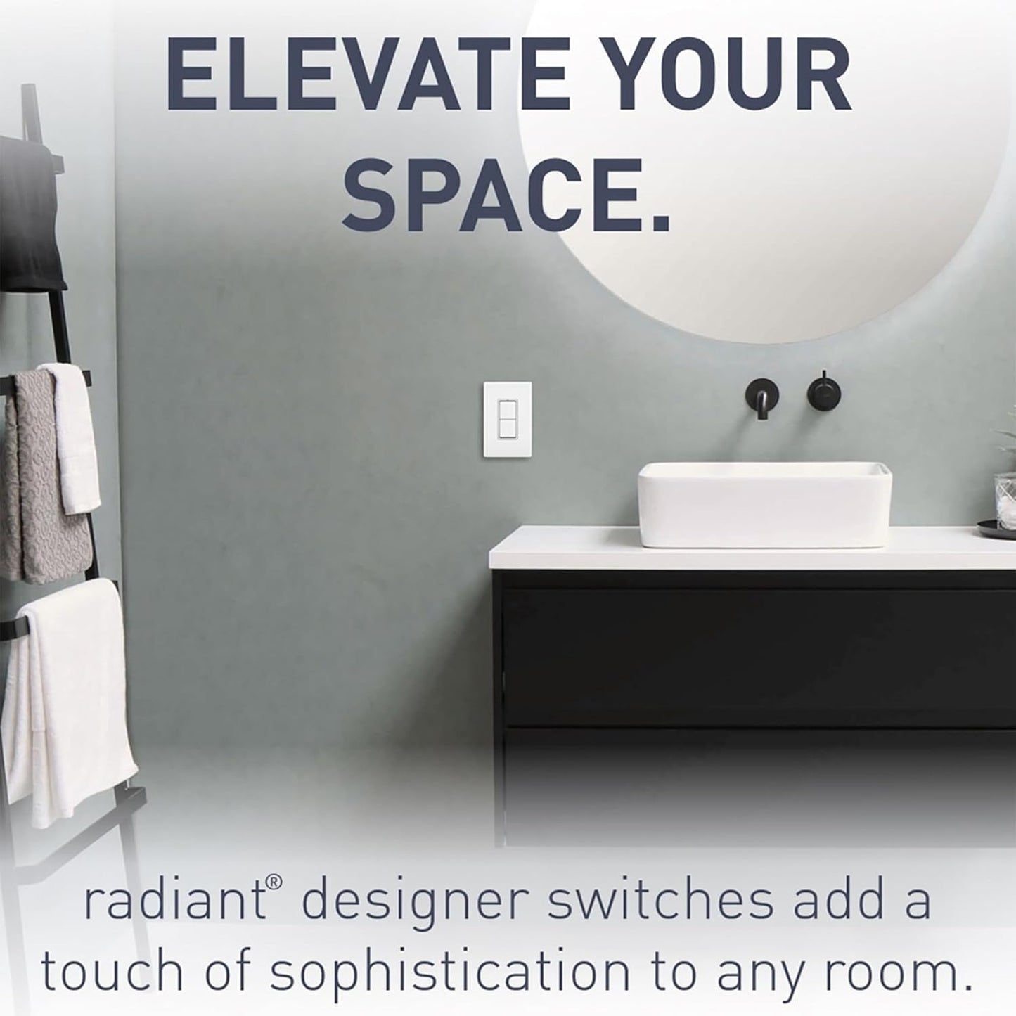 Legrand Radiant RCD11WCC6 15 Amp Combination 2-in-1 Decorator Rocker Light Switch, Two Single Pole Switches, White (4 Pack)