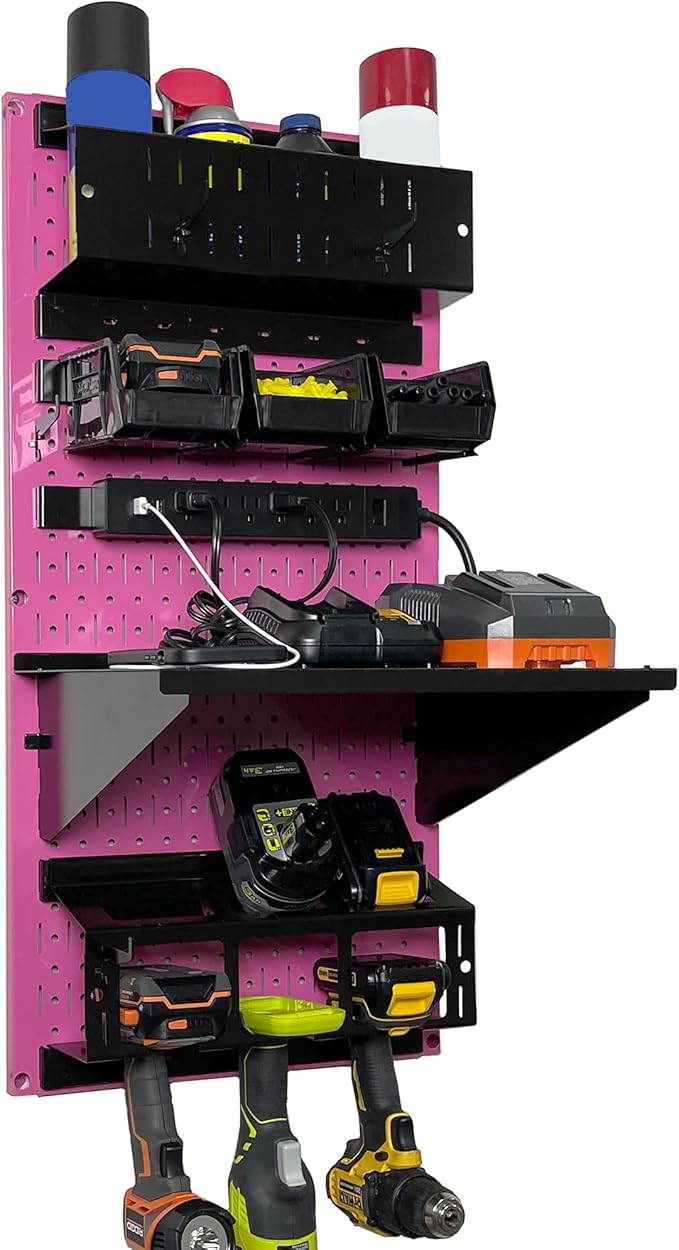 Wall Control Power Tool Storage Organizer Kit Cordless Drill Holder Charging by Wall+Control
