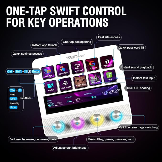 VSDINSIDE Macro Pad, Streaming Deck Stream Controller Soundboard Keypad - Image 2