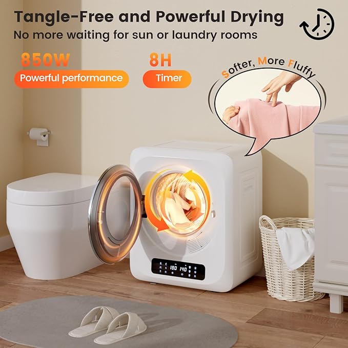 VCJ Portable Dryer for Laundry, 12lbs Clothes Dryer - Image 5