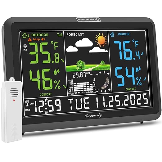 DreamSky Weather Station Indoor Outdoor Thermometer Wireless by DreamSky