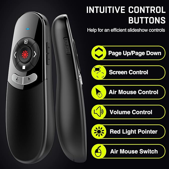 2 in 1 USB Type C Presentation Clicker Air Mouse - Image 2