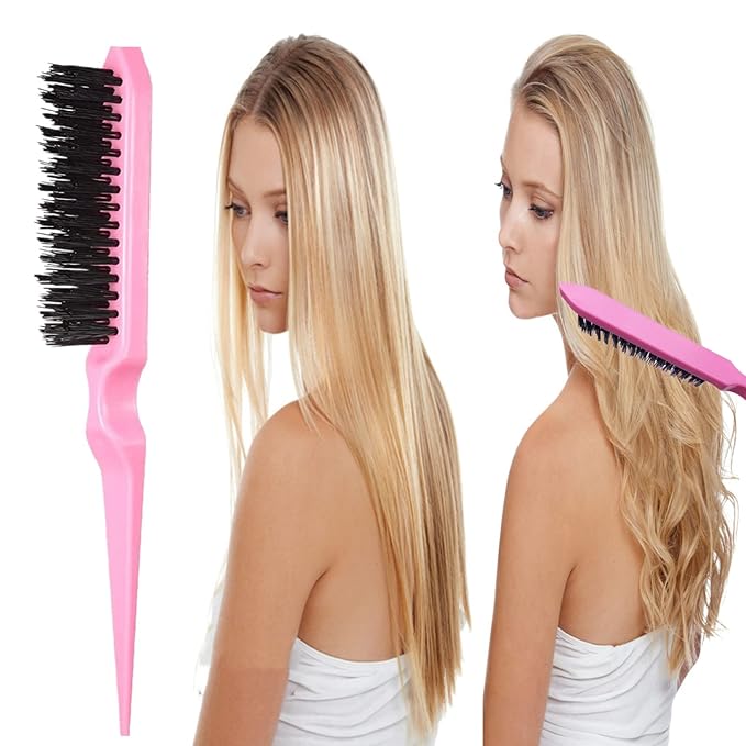 5Pcs Slick Back Brush Set with Topsy Tail Tool, Teasing Bristle, Rat Comb - Image 4