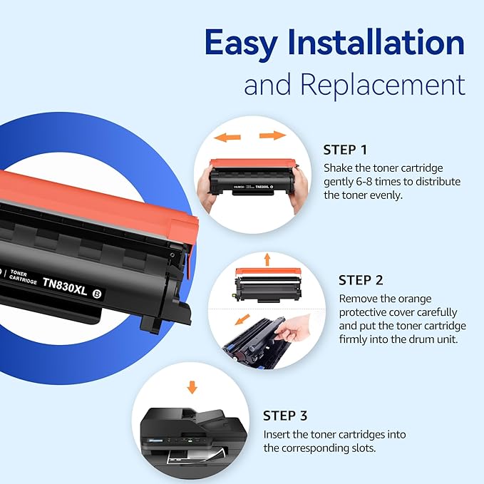 Valinkso TN830XL Toner for Brother Printer 4 Pack Compatible for Brother TN830 - Image 7