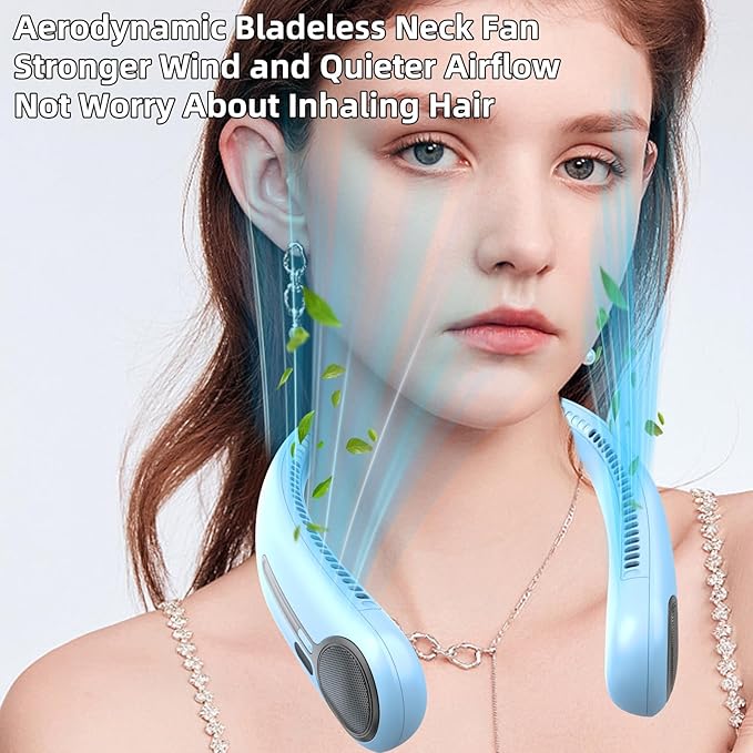 Kinhowly Portable Neck Fan, Hands Free Personal Wearable Bladeless Fan - Image 7