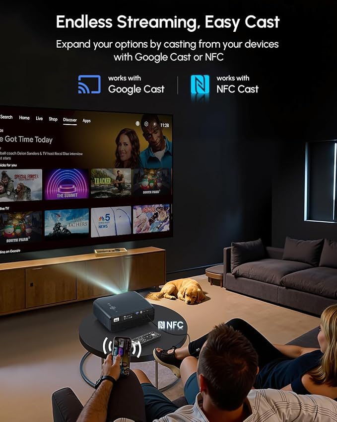 4K HDR10+ Google TV Projector for Home Theater 2200 ANSI Smart Daytime Projector - Image 8