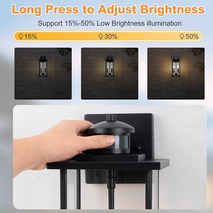 SIAFAVOI Large Motion Sensor Outdoor Sconce 2-Pack, Outdoor Wall Mount Fixtures - Image 3