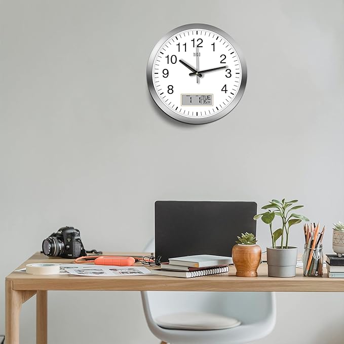 HITO 16 Inch Silent Wall Clock Battery Operated - Image 6