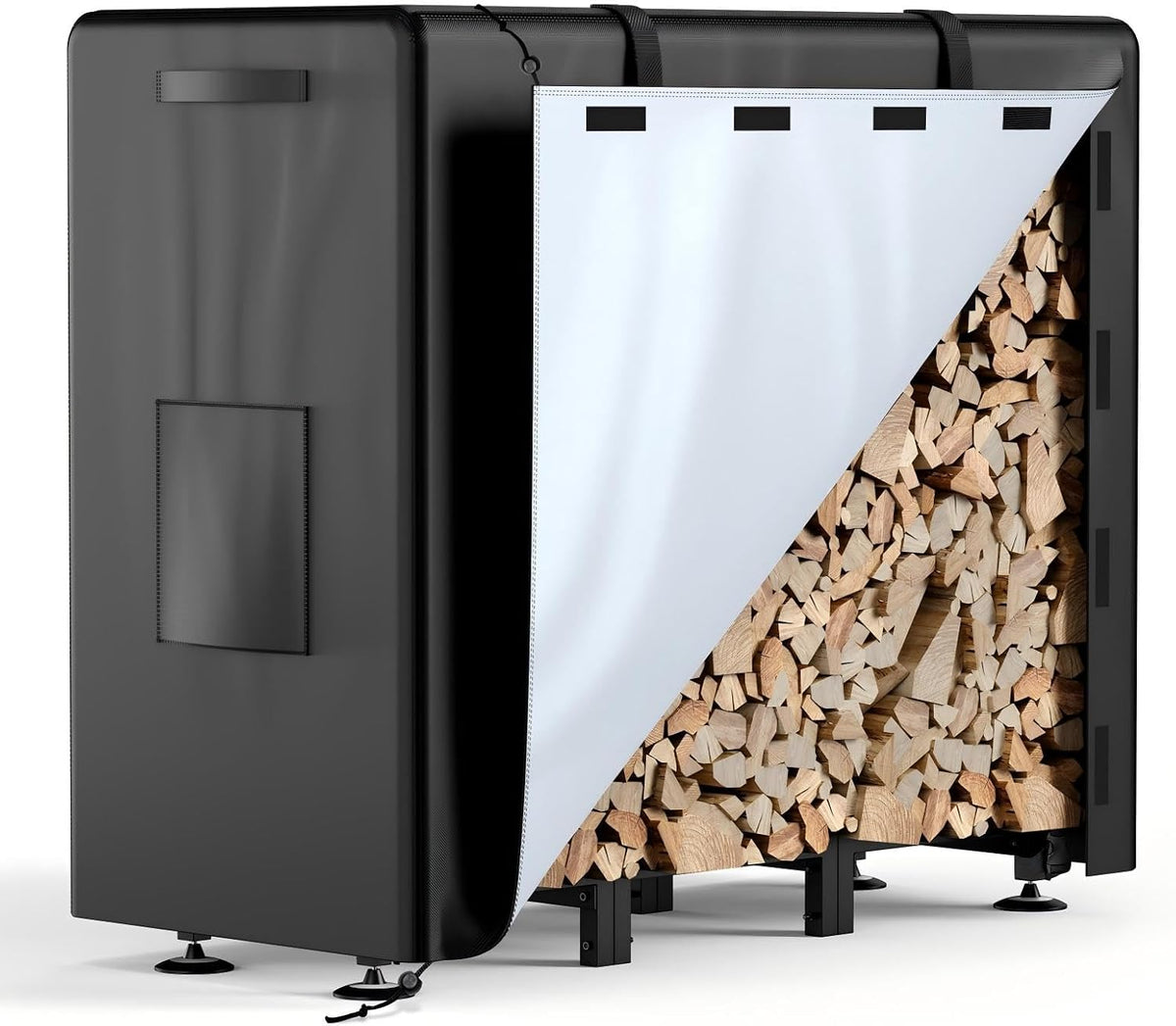 firewood rack outdoor with cover, 4ft indoor wood, main product view