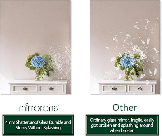Mirrorons Frameless Mirror, Wall Mirror 24" x 32", Modern Rectangle Bathroom - Image 7