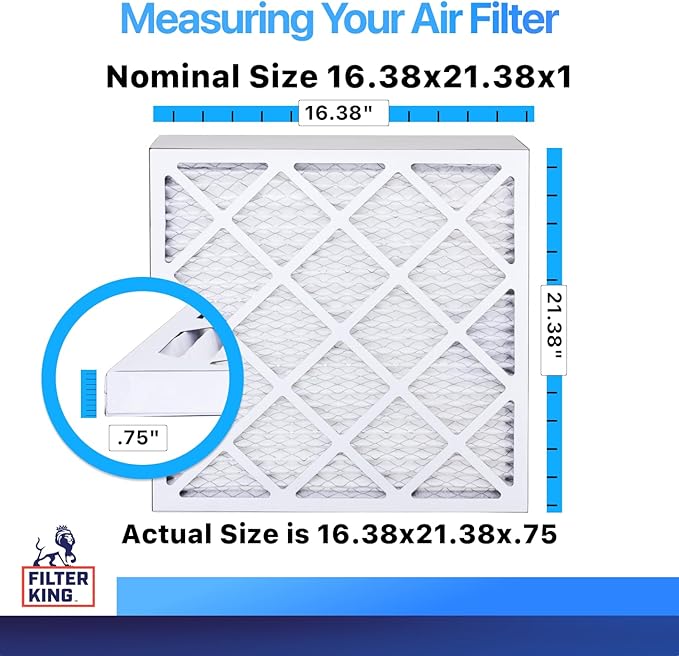 Filter King 16.38x21.38x1 Air Filter | 4-PACK | MERV 8 HVAC Pleated A/C Furnace - Image 2