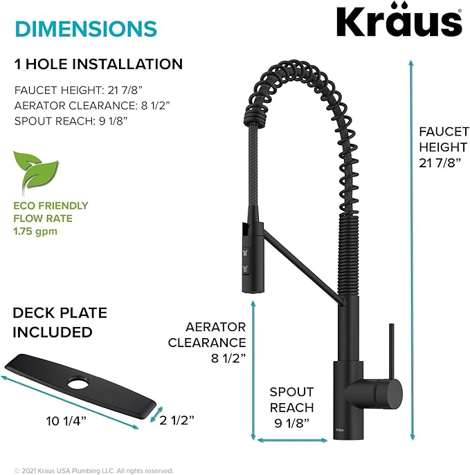 KRAUS Oletto Commercial Style Single Handle Pull Down Kitchen Faucet - Image 5