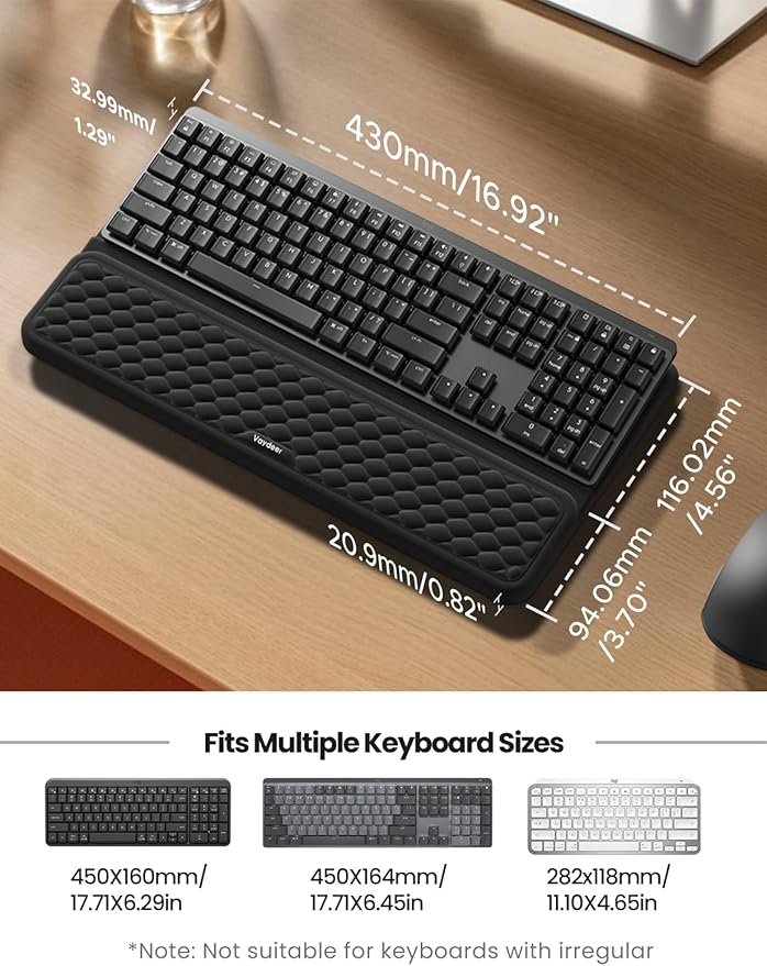 Vaydeer Wrist Rest with Keyboard Stand, Computer Wrist Support Pad, Ergonomic - Image 6