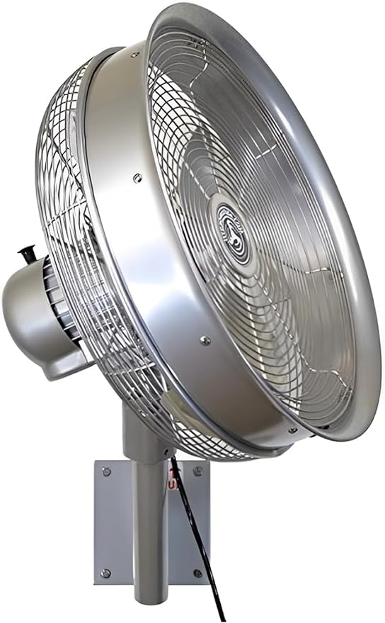 Hydromist Oscillating Wall Mounted Outdoor-Rated Fan, 3-Speed Cord Control by HydroMist
