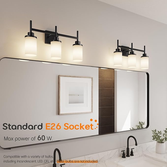 AONEON Vanity Lighting Fixtures Oil Rubbed Bronze 3-Light - Image 3