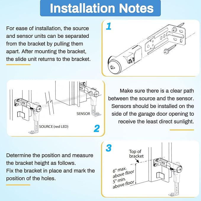 Garage Door Sensors for Genie/Overhead, Garage Door Sensor GSTB-R STB-BL - Image 6
