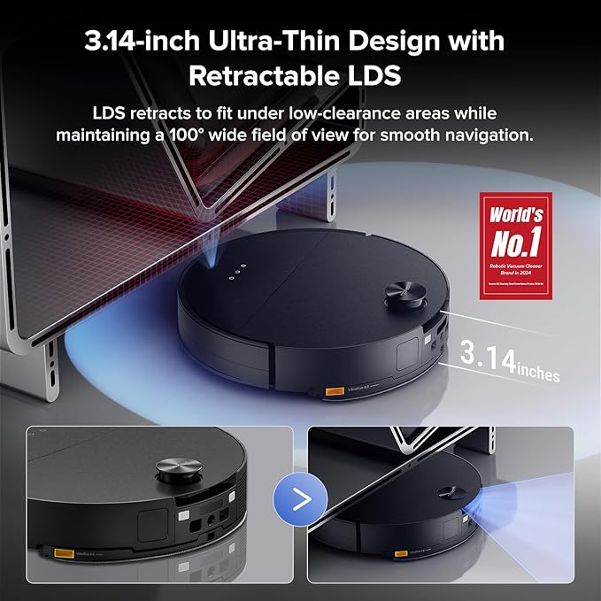 roborock Saros 10 Robot Vacuum and Mop, 000Pa Suction, AI Obstacle Avoidance - Image 2