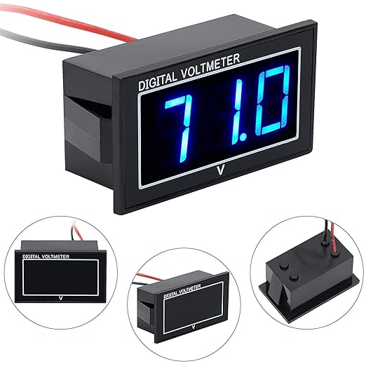 SUPNOVA Waterproof Voltmeter 12V 24V 36V 48V 60V 72V 96V, LED Digital Display - Image 2
