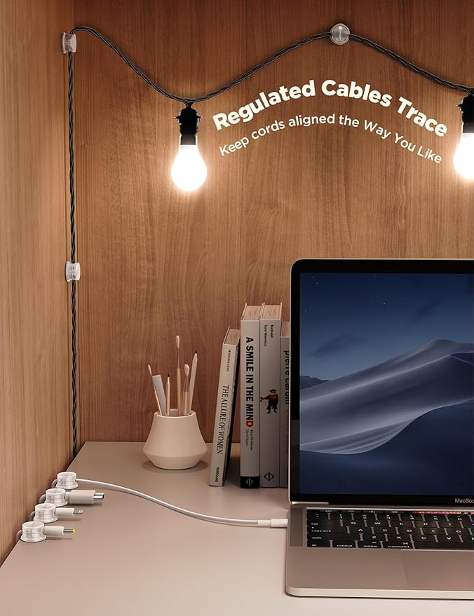 9 Pack Cable Management Cord Holder, JOYROOM Magnetic Cable Clips Adhesive Wire - Image 3