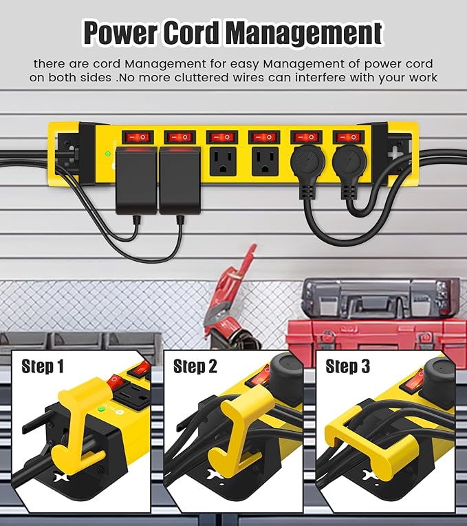 Heavy Duty Power Strip, 6 Outlets Metal Power Strip - Image 4