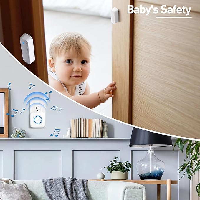 Door Chime, Satisure Wireless Door Open Contact Sensor Alarm Chime - Image 5