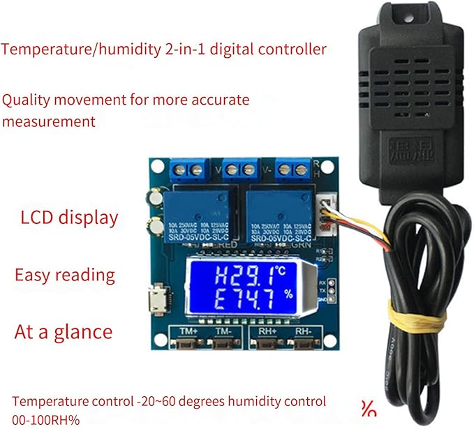 Double Output Digital Display Temperature Humidity Control Module Easy Read -20 - Image 4