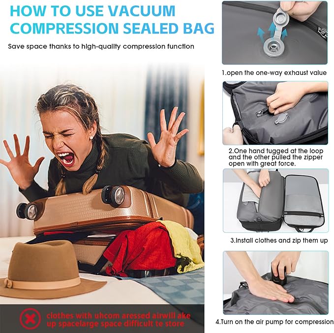Vacuum Seal Travel Backpack, Expandable Vacpack Backpack - Image 3