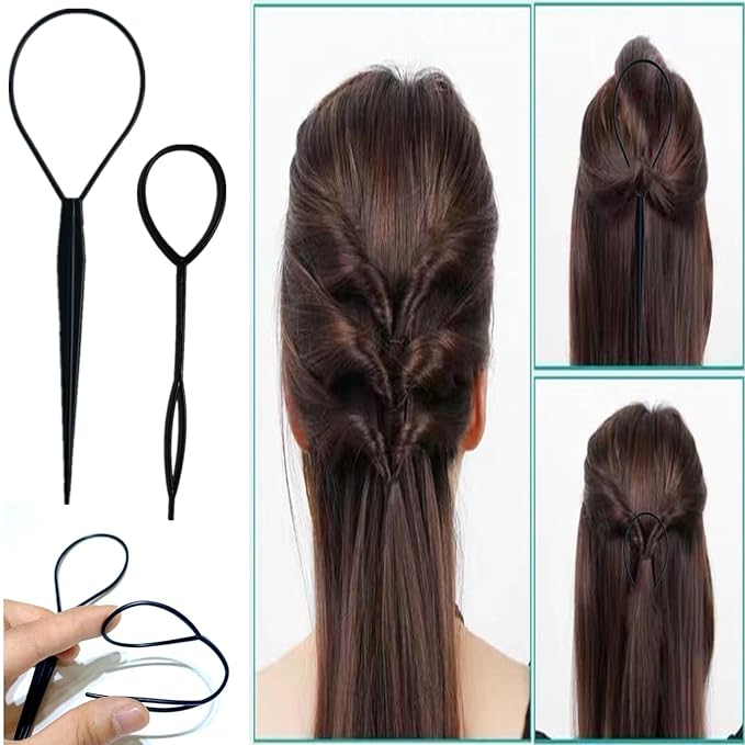 5Pcs Slick Back Brush Set with Topsy Tail Tool, Teasing Bristle, Rat Comb - Image 5