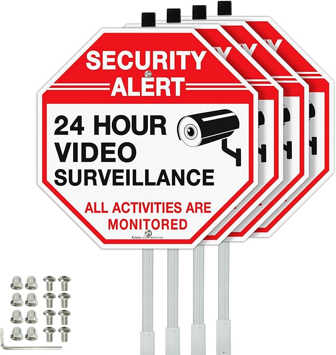 Faittoo Security Sign Video Surveillance Sign by Faittoo