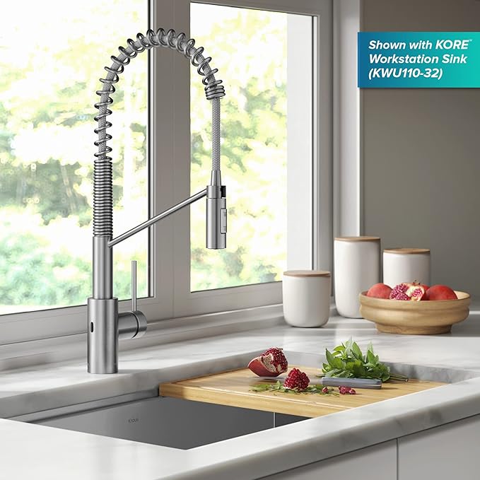 KRAUS Oletto Touchless Sensor Commercial Pull-Down Single Handle Kitchen Faucet - Image 4