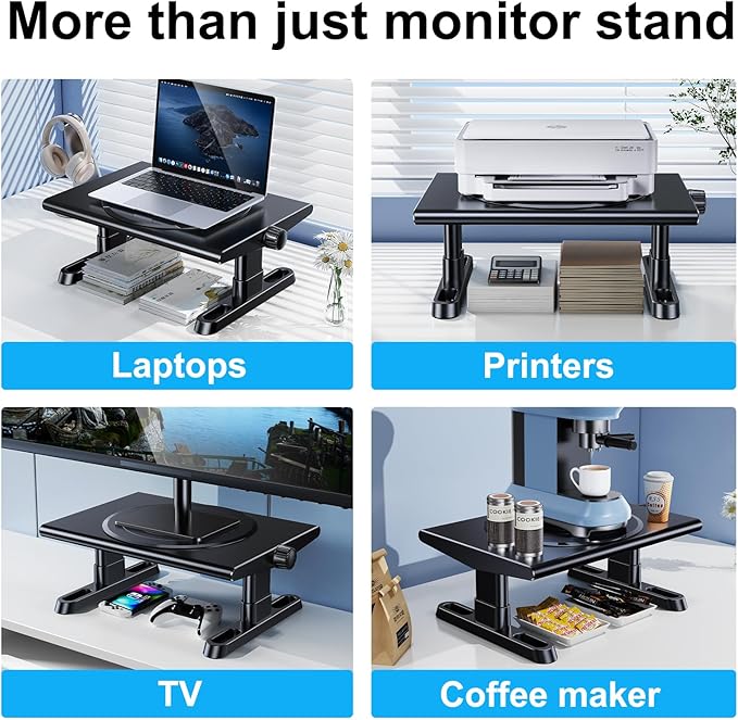 NIFBANG Monitor Stand Riser for Desk, 360°Rotation Freely Height Adjustable by - Image 6
