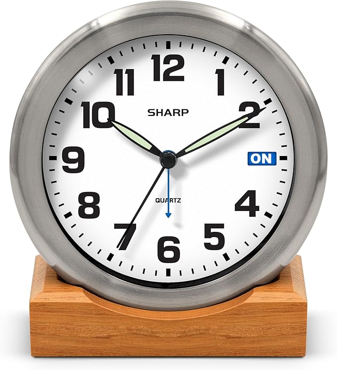 Sharp Silent Sweep Quartz Analog Desk Clock by Sharp