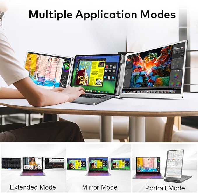 S7 Laptop Screen Extender, 14-inch Portable Travel Triple Monitor-Left Screen - Image 4
