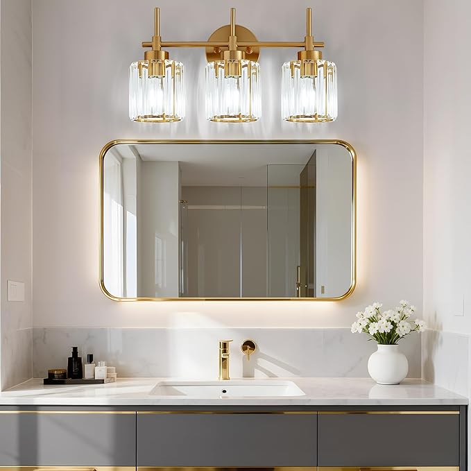 EJIAXIN Bathroom Lighting Fixtures, 3 Light Gold Bathroom Light Fixtures - Image 7