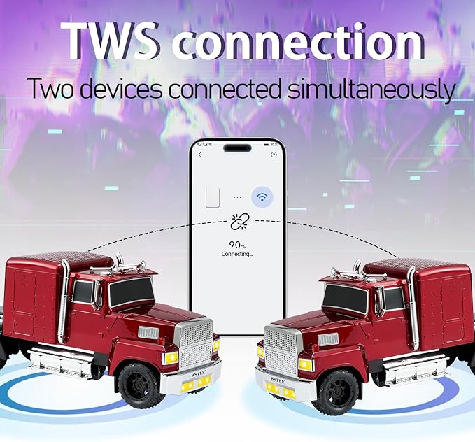 WSTER American Truck Bluetooth Speaker, Retro Car Model，Portable Wireless - Image 3