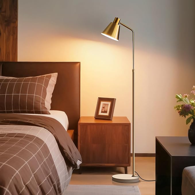 Gold Brass Industrial Floor Lamps - Image 3