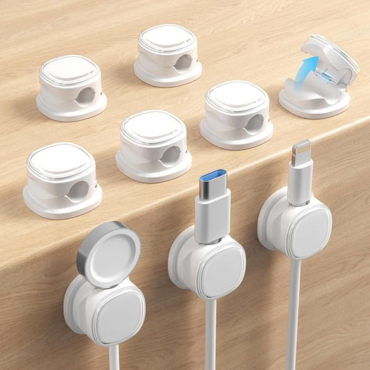 9 Pack Cord Organizer, Spring Cable Management, Adhesive Cute Cable Holder Clips by Funtin