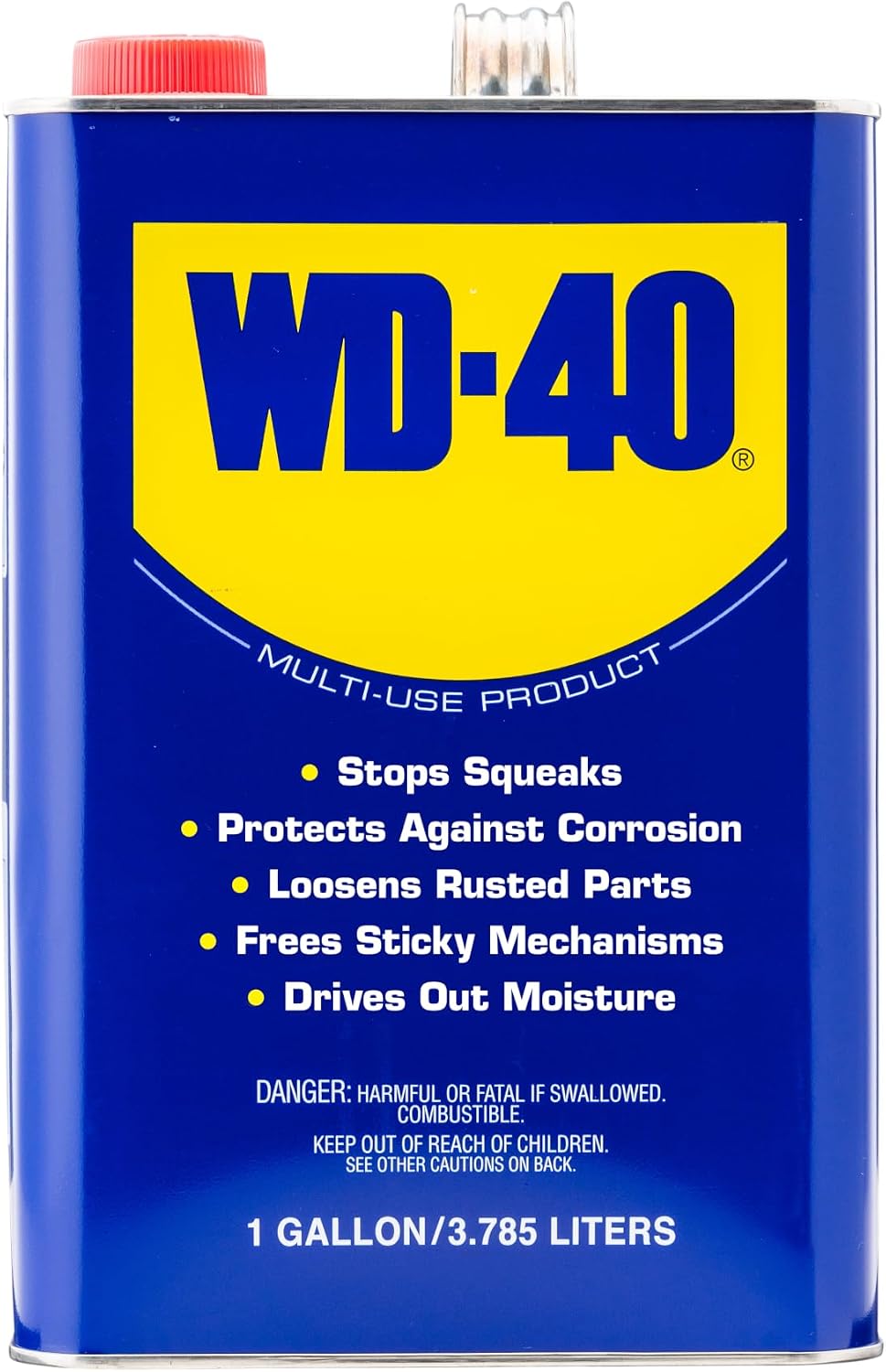 WD-40 Original Formula, Multi-Use Product, One Gallon [4-Pack] | Drives Out Moisture, Prevents Rust and Corrosion, Frees Stuck Parts, Removes Grease and Grime, Lubricates Hinges