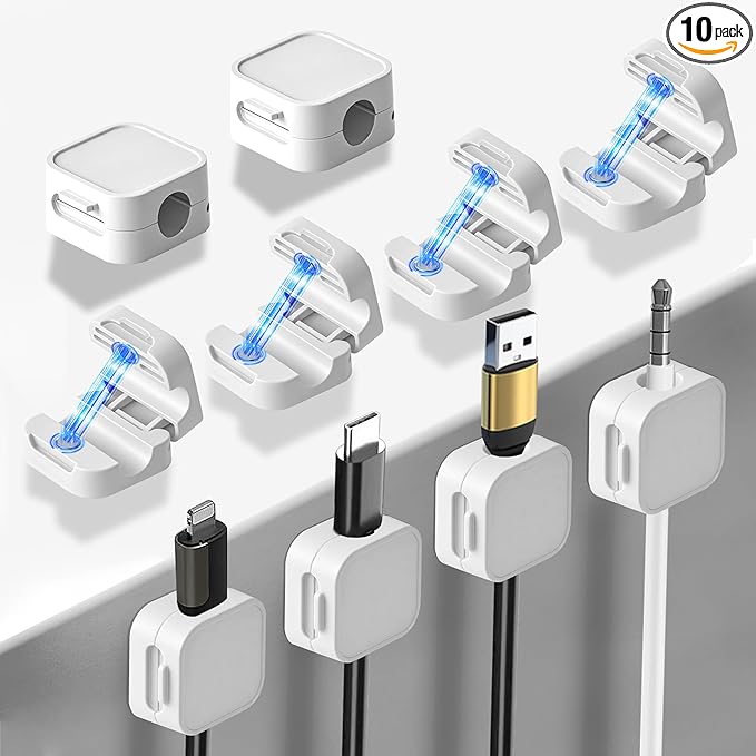 10 Pack Desk Cable Strong Adhesive Management Clips，Organize Phone Charging by Unknown