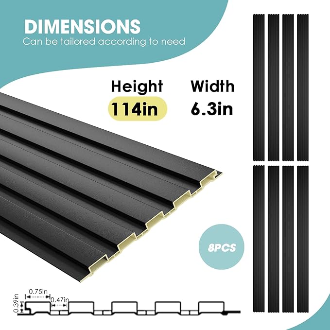 OUZUGIE WPC Acoustic Slat Wall Paneling, Living Room, TV Background, Study Room - Image 3