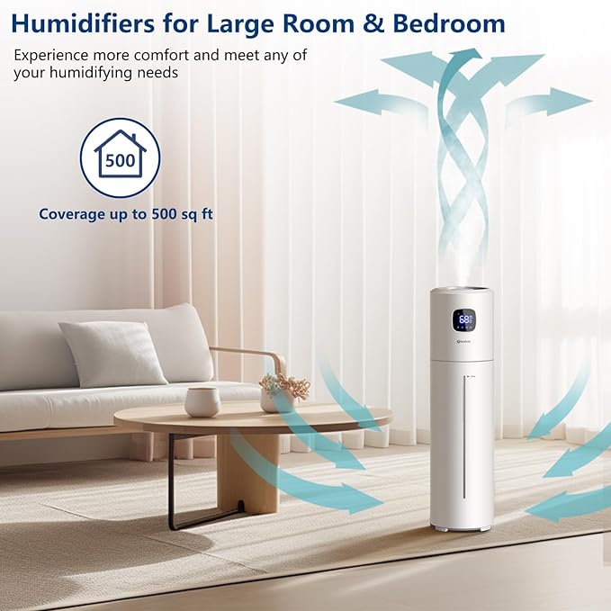 Akeshan Large Humidifiers for Bedroom, 9L/2.5Gal Ultrasonic Cool Mist, Top Fill - Image 4